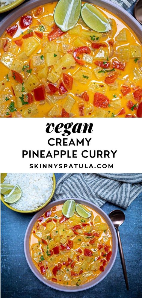 Thai Pineapple Curry, Pineapple Curry Recipe, Vegan Thai Curry, Thai Food Menu, Thai Red Curry Paste, Pineapple Curry, Thai Curry Recipes, Plant Based Diet Recipes, Veggie Dinner