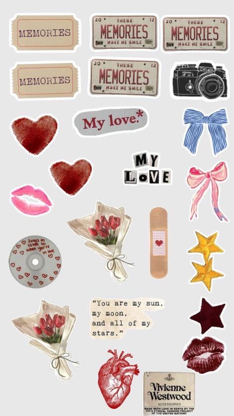 Stickers Aesthetic Love, Love Stickers Printables Scrapbooking, Recortes Aesthetic, Aesthetic Stickers For Journal, Sticker Instagram Story, Digital Scrapbook Stickers, Scrapbook Journal Stickers, Cute Stickers Aesthetic, Stickers Couple