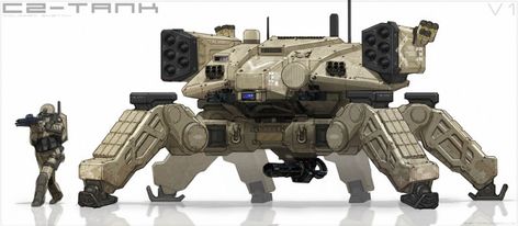 Sci Fi Tanks Concept Art, Sci Fi Tech Concept, Crab Mech, Scifi Tank, Tank Mech, Futuristic Tank, Walking Tank, Crab Tank, Mecha Tanks