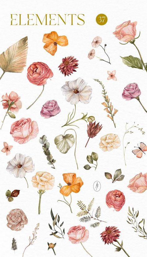 Free resources of watercolor clip arts for invitation, branding, and logo. See more ideas about clip art, watercolor, watercolor clipart. Flowers Invitation, Floral Diy, Wedding Flower Design, Wedding Elements, 4 Wallpaper, Diy Watercolor Painting, בר מצווה, Canvas Painting Designs, Floral Clipart