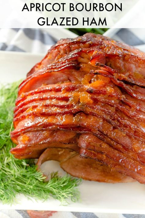 Bourbon Glazed Ham, Slow Cooker Ham Recipes, Brown Sugar Ham, Ham Glaze Brown Sugar, Honey Mustard Glaze, Slow Cooker Potatoes, Ham Glaze Recipe, Honey Glazed Ham, Spiral Ham