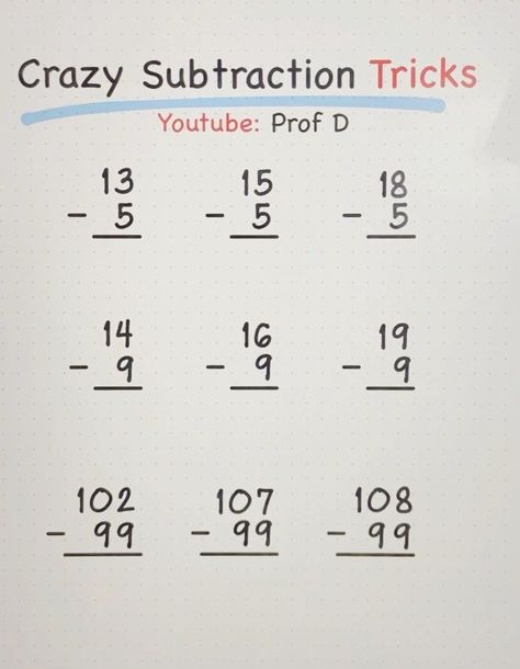 How To Subtract, Subtraction Tricks, Maths Tricks, Teaching Math Strategies, Math Subtraction, Math Strategies, Simple Math, Adding And Subtracting, Math Tricks