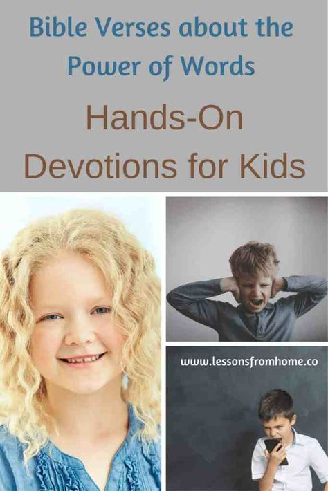 Devotion For Kids, Unkind Words, Devotions For Kids, Christian Homeschool, Preschool Science Activities, The Power Of Words, Family Devotions, Power Of Words, Harsh Words