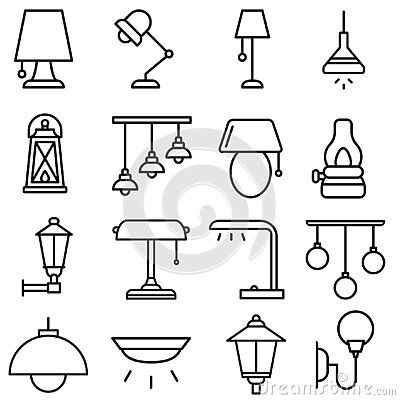 Cute Lamp Drawing, Cute Lightbulb Drawing, How To Draw A Lamp, Lamp Drawing Easy, Light Switch Tattoo, Lamp Doodle, Lamp Sketch, Construction Illustration, Lamp Icon