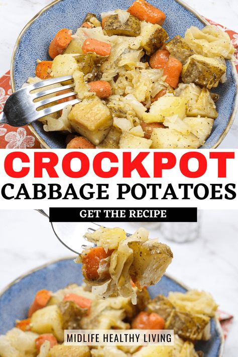 Crockpot Cabbage Potatoes and Carrots Instapot Cabbage Potatoes And Carrots, Cabbage Potatoes Carrots Easy Recipes, Crockpot Cabbage Potatoes And Carrots, Cabbage Carrots And Potatoes Crock Pot, Cabbage Cooked In Crockpot, Cabbage And Red Potato Recipes, Cabbage Carrots And Potatoes Instant Pot, Slow Cooker Cabbage And Potatoes, Boiled Cabbage Potatoes And Carrots