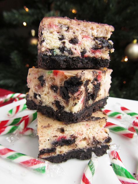 Candy Cane Oreo Cheesecake Bars Oreo Cheesecake Cake, Deep Dish Cookie Pie, Cookie Pies, Oreo Cheesecake Bars, Deep Dish Cookie, Peppermint Recipes, Butterscotch Pudding, Cheesecake Cake, Daily Recipes