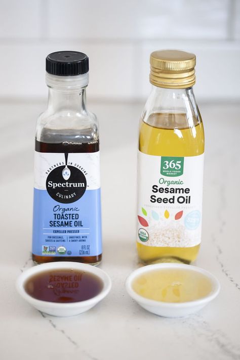 Your Guide to Toasted Sesame Oil Sesame Oil Recipes, Chinese Chives, Toasted Sesame Oil, Asian Kitchen, Cheese Salad, Shrimp Salad, Whole Foods Market, Stir Fries, Oyster Sauce