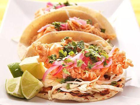 10 Fin-Tastic Flounder Recipes Flounder Tacos, Fish Tacos With Flounder, Fish Tacos With Frozen Fish, Bobby Flay Fish Tacos Recipe, Fried Halibut Fish Tacos, Fried Tilapia Fish Tacos, Fried Fish Tacos, Flounder Recipes, Fried Tacos