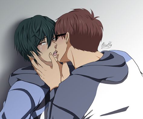 #Free! #Hiyori x #Ikuya #yaoi #kiss #gaykiss #freeiwatobiswimclub  #fanart Ikuya X Hiyori, Free Anime Fanart, Free Fanart Anime, Free Fanart, Free! Anime, Kiss Fanart, Free Eternal Summer, Kiss Art, Splash Free