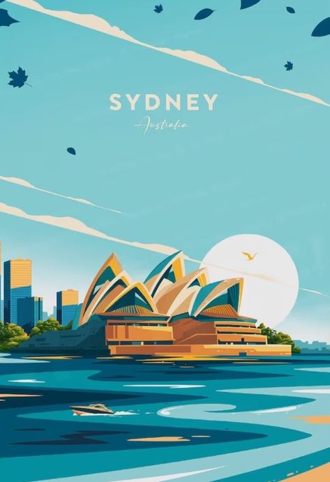 Australia Illustration, Travel Booklet, Australia Poster, Beach Wall Collage, Wanderlust Decor, Pop Art Images, City Postcard, Bedroom Wall Collage, Around The World In 80 Days