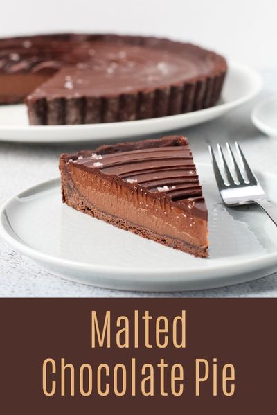 Malt Desserts, Malted Desserts, Milk Chocolate Pie, Chocolate Lovers Dessert, Heart Pie, Dark Chocolate Ganache, Chocolate Pastry, Chocolate Malt, Duncan Hines