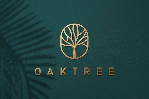 Oak Tree Logo Design, Oak Tree Logo, Service Branding, Landscaping Logo, Tree Logo Design, Wood Logo, Lake Homes, Logo Design Set, Tree Vector