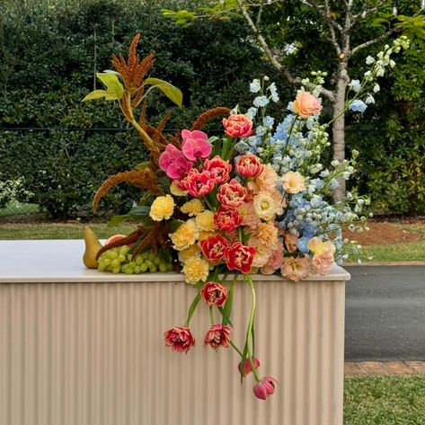 bar blooms for 40FEST 🍊🌸💌💘 Floral Bar Arrangement, Bar Floral Arrangement, Bar Florals, Bar Arrangement, Bar Flowers, Bloom Bar, Floral Bar, Design Themes, Bar Top