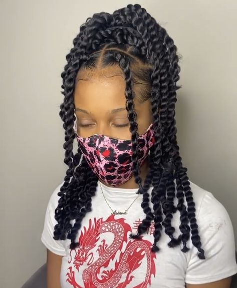 Chunky Spring Twists, Passion Twist On Kids, Kids Island Twist, Teenage Braids Hairstyles, Kids Passion Twist, Individual Twists For Black Women, Girls Twist Hairstyles Kids Black, Short Passion Twists Hairstyle, Cute Baddies