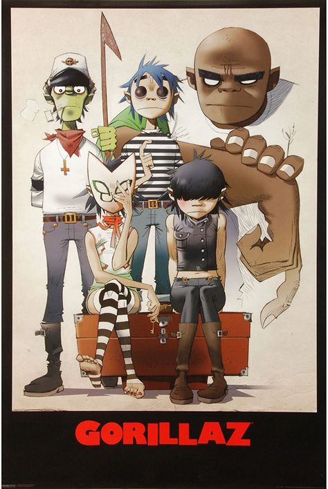 Gorillaz Plastic Beach, Jamie Hewlett Art, Gorillaz Band, Poster Rock, Plastic Beach, Jamie Hewlett, Gorillaz Art, Band Poster, Damon Albarn