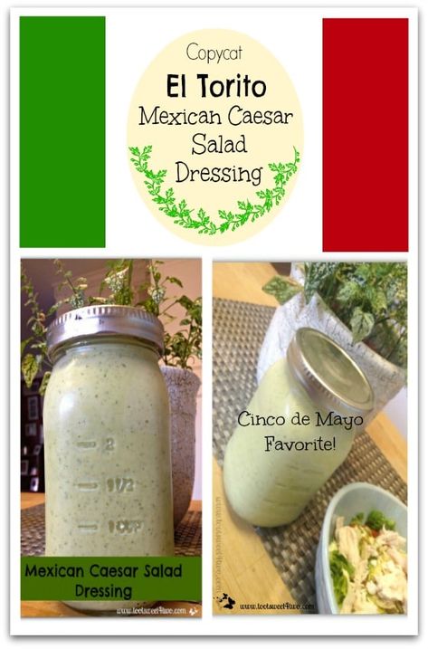 Mexican Caesar Dressing, El Torito Salad, El Torito Cilantro Dressing, Mexican Caesar Salad, Caesar Salad Dressing Recipe, Salad Dressing Recipe, Caesar Salad Dressing, Cotija Cheese, Copycat Restaurant Recipes