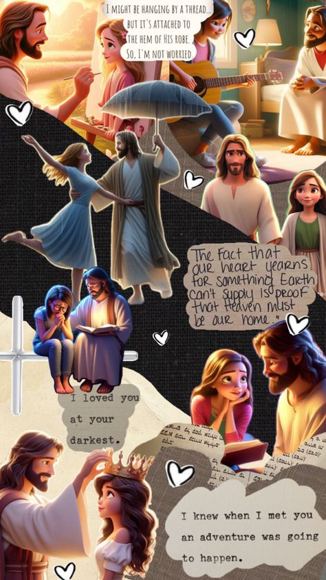 Jesus Cartoon Wallpaper, Bible Cartoon, Jesus Love Images, Christian Cartoons, Gods Princess, Christian Quotes Wallpaper, Cross Wallpaper, When I Met You, Bible Quotes Wallpaper