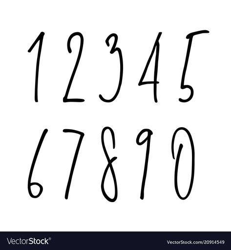 Cool Ways To Write Numbers, Number Fonts Handwritten, Number Calligraphy Fonts, Calligraphy Numbers Fonts, Hand Lettering Numbers, Cute Number Fonts, Number Design Fonts, Cool Number Fonts, Best Number Fonts