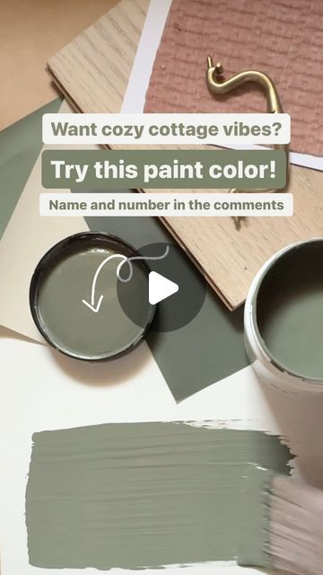 Karolina De Costa on Instagram: "Looking for cozy cottage vibes?   Try Benjamin Moore Vintage Vogue 462.  This has definitely been one of my most requested paint colors to feature.  This moody smokey green is rich and deep, with a mossy feel perfect for creating dramatic and cozy spaces.   It will pair beautifully with a wide variety of wood tones.  Accent with shades of taupe, sage green or blush and  warm metals like brass, antique gold or copper.  For trim, try soft whites like Benjamin Moore White Dove or Steam.  For more Benjamin Moore colors don’t forget to follow along, like and share your favorites!   #interiordesign #diy #paintcolorinspiration #designinspiration #paintcolor #paintcolors #benjaminmoore #paintcolorconsultant" Putty Green Paint Color, Kelly Moore Green Paint Colors, Benjamin Moore Mountain Moss, Mossy Oak Benjamin Moore, Moss Green Complimentary Colors, Rosepine Benjamin Moore, Soft Fern Benjamin Moore, Antique Jade Benjamin Moore, Benjamin Moore Sage Green Colors