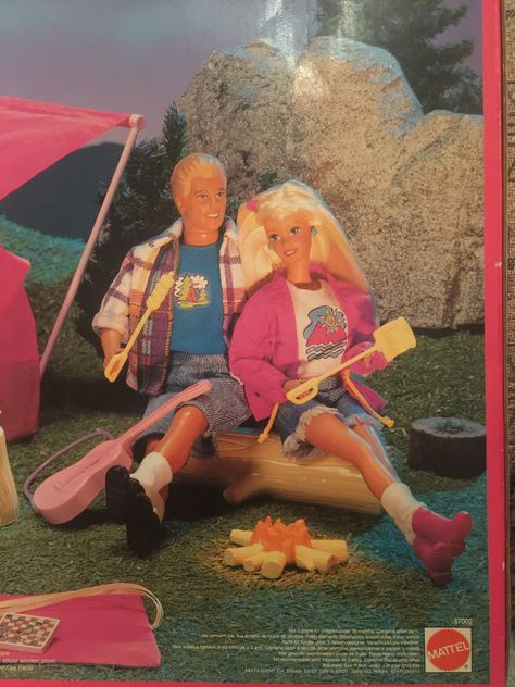 Camping Barbie, Camp Barbie, Barbie Prints, Vacation Barbie, Barbie 1990, Barbie Fairy, Barbie 90s, Camping Set, Barbie Skipper