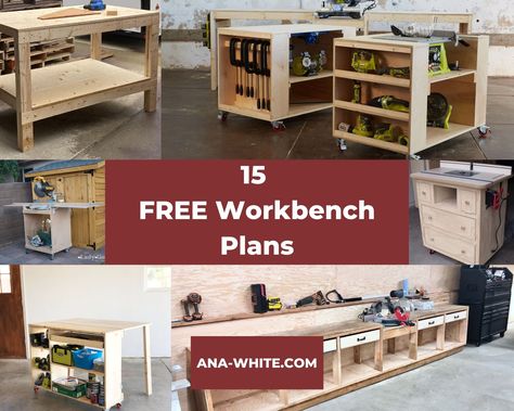 Diy Garage Workshop, Router Bit Storage, Workbench With Drawers, Router Table Plans, Workbench Plan, Garage Workbench Plans, Garage And Workshop, Portable Workbench, Building A Workbench