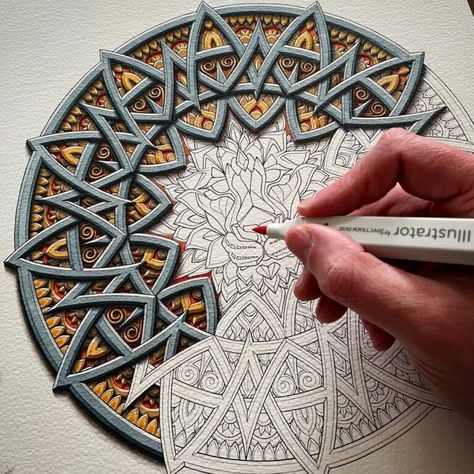 Prison Officer Creates Stunning Mandalas in His Spare Time to Relax Mandala Art Therapy, Geometric Pattern Art, Mandala Design Pattern, Mandala Art Lesson, Zentangle Drawings, Geometry Art, Mandala Design Art, Zen Art, Zentangle Patterns