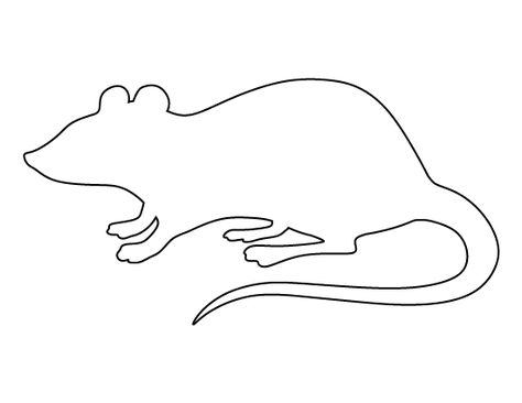 Printable rat pattern. Use the pattern for crafts, creating stencils, scrapbooking, and more. Free PDF template to download and print at http://patternuniverse.com/download/rat-pattern/. Rats Paper Craft, Rat Outline, Rat Svg Free, Rat Silhouette Printable, Rat Clipart, Rat Pattern, Punk Crafts, Rat Silhouette, Rat Terrier Silhouette