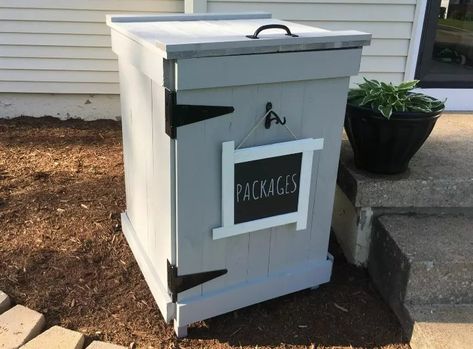 how to build a theft proof mailbox | Hometalk Porch Box For Packages, Secure Package Drop Box Ideas, Package Mailbox Diy, Diy Secure Package Drop Box Ideas, Parcel Drop Box Diy, Diy Mailbox Ideas For Kids, Diy Package Drop Box Ideas, Drop Box Ideas, Package Mailbox