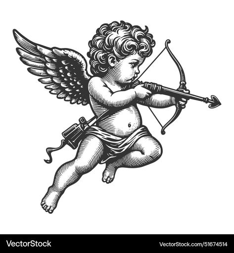 Scattered Tattoos, Romance Sketch, Pirate Flag Tattoo, Cupid Tattoo, Traditional Black Tattoo, Hyper Realistic Tattoo, Medieval Tattoo, Flag Tattoo, Religious Tattoos