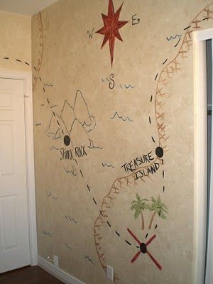 Creative Urges-Creative Blogspot: Boys Pirate Themed Room... Deco Theme Marin, Peter Pan Bedroom, Pirate Bathroom, Pirate Nursery, Neverland Nursery, Pirate Bedroom, Casa Disney, Peter Pan Nursery, Deco Disney