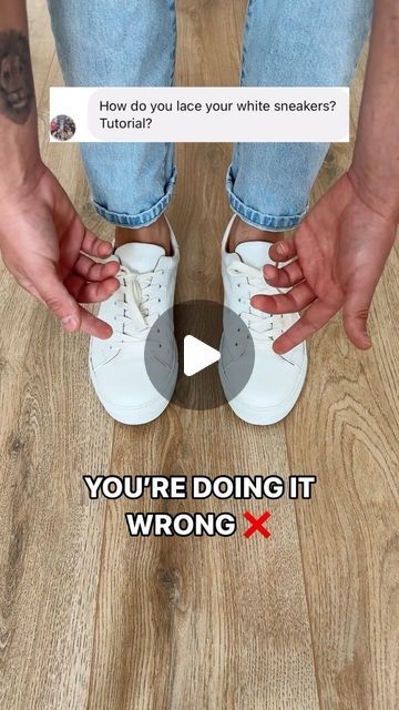 OMAR SPANESHI | Men’s Fashion on Instagram: "How to lace your shoes ✅ Do you like it? 
 
Hiding laces can give sneakers a cleaner, more streamlined look, enhancing their overall design and making them appear more modern and fashionable 👌
 
 
 
#laces #shoelaces #shoelace #mensfashion" Omar Spaneshi, Lace Your Shoes, Overall Design, Tie Shoelaces, Do You Like It, Your Shoes, New Wardrobe, White Sneakers, Shoe Laces