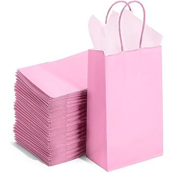 Amazon.com: DjinnGlory 100 Pack Small Pink Paper Gift Bags with Handles Bulk for Small Business Holiday Birthday Wedding Baby Shower Parties, Shopping Bags (9x5.5x3.15 Inch, Pink) : Health & Household Pink Gift Bags, Business Birthday, Baby Shower Party Favors, Paper Gift Bags, Pink Paper, Birthday Shopping, Pink Gifts, Holiday Birthday, Shopping Bags