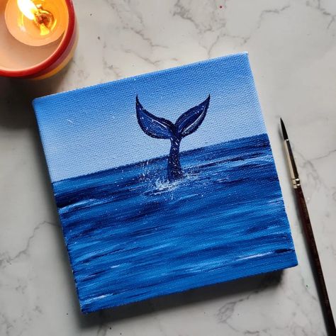 Easy Painting Ideas On Canvas Blue, Sea Acrylic Painting Easy, Painting Ideas On Canvas Sea, Painting Ideas On Canvas Ocean, Sea Painting Easy, Simple Ocean Painting, Sea Painting Ideas, Easy Ocean Painting, Ocean Painting Ideas