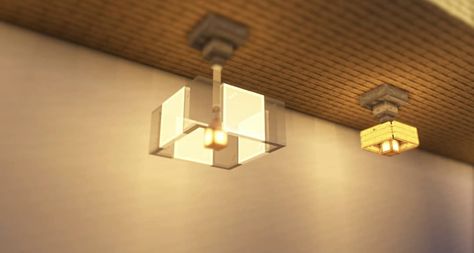 Ceiling Light Minecraft, Minecraft Ceiling, Minecraft Lighting Ideas, Minecraft Furniture Ideas, Houses Minecraft, Minecraft Decoration, Rumah Minecraft Sederhana, Minecraft Interior, Minecraft Interior Design