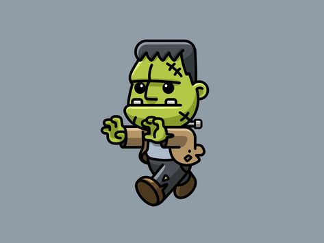 Frankenstein by Alfrey Davilla | vaneltia on Dribbble Cartoon Frankenstein, Alfrey Davilla, Emotion Stickers, Kids Podcast, Zbrush Character, Cute Zombie, Simple Illustrations, Graffiti Characters