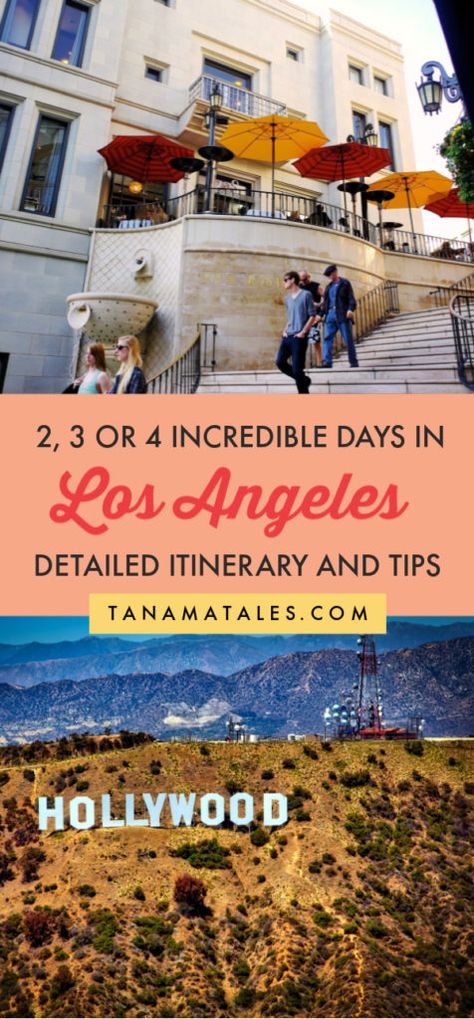 Los Angeles Itinerary: 2, 3 or 4 Days in Los Angeles - Tanama Tales Los Angeles Itinerary, Los Angeles Travel Guide, Visit Los Angeles, Los Angeles Travel, Beach Santa, Usa Cities, Travel Canada, Usa Travel Guide, Travel Blogging