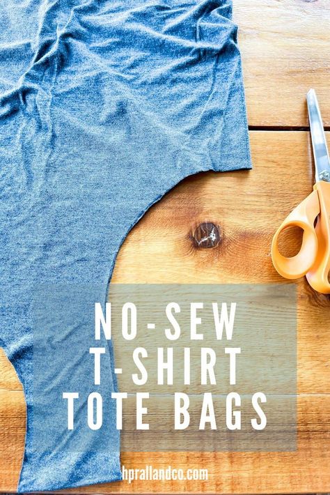 Closet full of old t-shirts? Why not make easy DIY no-sew t-shirt tote bags?! Perfect for the grocery store, farmers market, or running errands! T Shirt Purse Diy No Sew, Diy Shirt Bag, Shopping Bag From T Shirt, T Shirt Shopping Bag, Tee Shirt Bags Diy How To Make, No Sew T Shirt Bag, Bag Out Of T Shirt, Bags From Tshirts, Diy Cloth Bags Ideas