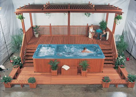 Olympian SwimLarge!!! | Flickr - Photo Sharing! Swim Spa With Deck, Deck Around Swim Spa, Swim Spa Backyard Ideas, Piscina Pallet, Swim Spa Ideas, Swim Spa Deck, Swim Spa Landscaping, Spa Deck, Spa Landscaping