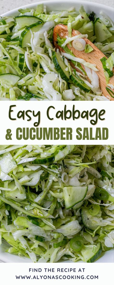 Recipes For Cabbage Healthy, Napa Cabbage Cucumber Salad, Cabbage Sides Healthy, Cabbage And Dill Salad, Cabbage Salad Vinegarette, Canned Cabbage Slaw, Cabbage Cucumber Salad Recipes, Shredded Veggie Salad, Cucumber Slaw Recipes