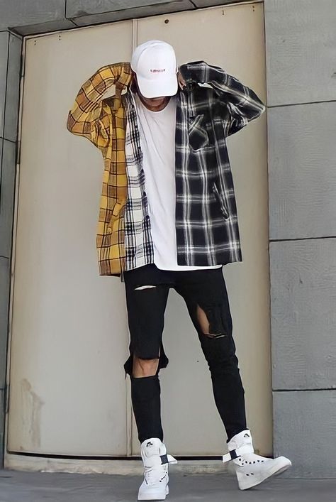 Mode Poses, Mens Haircuts, Flannel Outfits, Braut Make-up, Pullover Outfit, Haircuts Short, Mens Fashion Streetwear, Stylish Mens Outfits, Men Fashion Casual Outfits