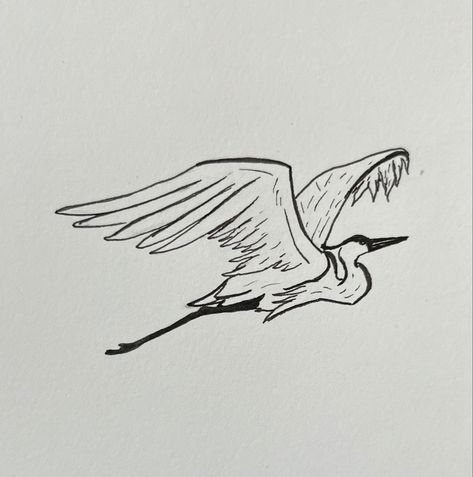 Blue Heron Bird Tattoo, Minimalist Crane Tattoo, Blue Heron Tattoo Minimalist, Crane Tattoo Simple, White Stork Tattoo, Egret Tattoo Design, Fine Line Heron Tattoo, Small Silhouette Tattoo, Stork Tattoo Minimalist