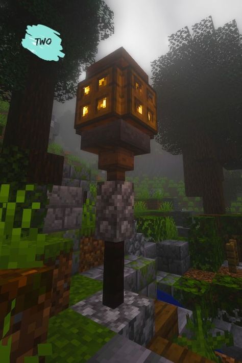 Lamp In Minecraft, Minecraft Lamp Post, Minecraft Lamp, Minecraft Light, Minecraft Garden, Rumah Minecraft Sederhana, Minecraft Structures, Minecraft Interior Design, Bangunan Minecraft