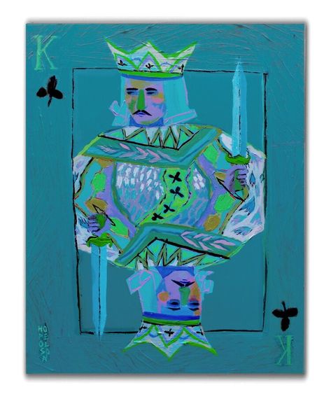 Playing Card Paintings 2019 — Hope Olson King Of Clubs, Fauvist Art, Artfully Walls, Artist Supplies, Artist Wall, Acrylic On Wood, Heart Painting, Rainbow Shop, Abstract Drawings