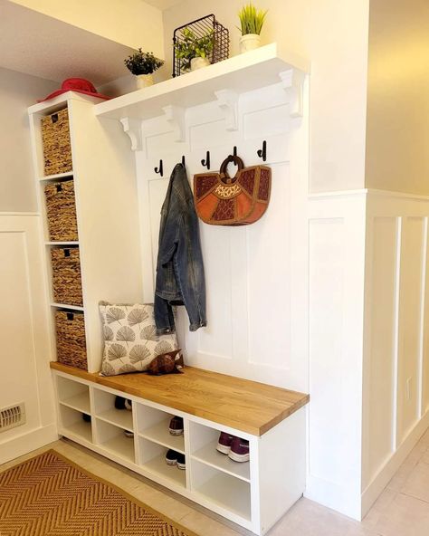 Mudroom Wall Ideas, Ikea Hall, Interior Design Under Stairs, Ikea Mud Room, Mudroom Remodel, Google Keep, Hallway Inspiration, Seating Ideas, Simple Meals