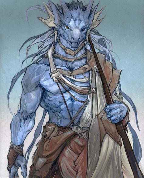 Lizardfolk Character Art, Argonian Art, Dnd Characters Art, Lizardfolk Dnd, Dragonborn Character Design, Dragonborn Art, Blue Dragonborn, Dragon Character Design, Dnd Dragonborn