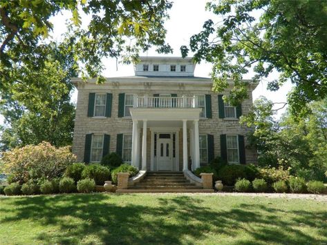 C.1872 Historic Stone Home For Sale W/Carriage House on 20 Acres. Comes Furnished! Hannibal, MO. $875,000 - Country Life Dreams Old Mansions For Sale, Historical Antiques, Abandoned Mansion For Sale, House Greenhouse, Hannibal Mo, Historic Homes For Sale, Abandoned Mansion, Dream Mansion, Old Mansions