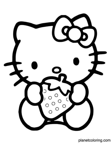 Hello Kitty Holding Strawberry Coloring Page Coloring pages for kids #coloringpagesforkids Coloring page for kids #coloringpageforkids Kids coloring page #kidscoloringpage 22.301 Hello Kitty Holding Strawberry, Hello Kitty Outline, Holding Strawberry, Hello Kitty Coloring Pages, Kitty Coloring Pages, Creation Coloring Pages, Coloring Stuff, Hello Kitty Imagenes, Planet Colors