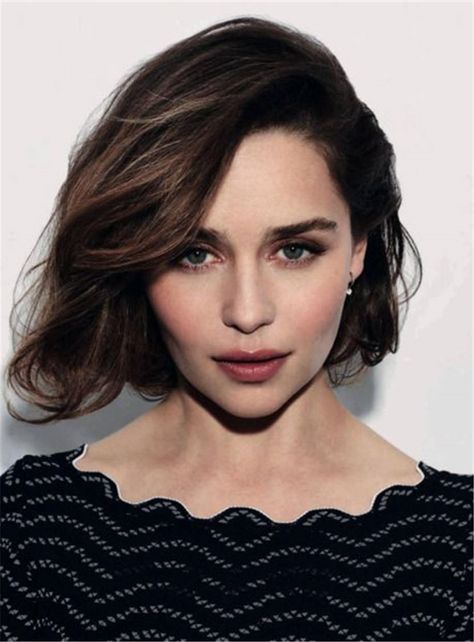 Short Emilia Clarke Straight Human Hair Full Lace Women Wig Emilia Clarke Hair, Blond Ombre, Cute Hairstyles For Short Hair, Emilia Clarke, Straight Human Hair, Queen Mary, White Wallpaper, Womens Wigs, Celebrity Hairstyles