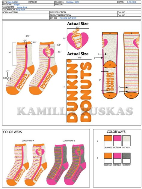 Socks and Hosiery by Kamilla Puskas at Coroflot.com Socks Template, Sock Template, Socks Design, Sock Design, Holiday Dates, Stylish Socks, Cotton Bras, Tech Pack, Running Socks