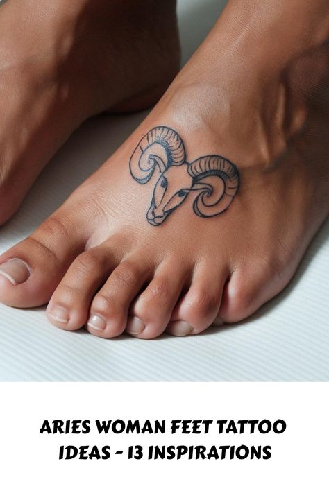 Aries Woman Feet Tattoo Ideas - 13 Inspirations Feet Tattoo Ideas, Mars Aries, Fiery Personality, Aries Constellation Tattoo, Aries Symbol, Ram Tattoo, Aries Women, Aries Constellation, Elements Tattoo